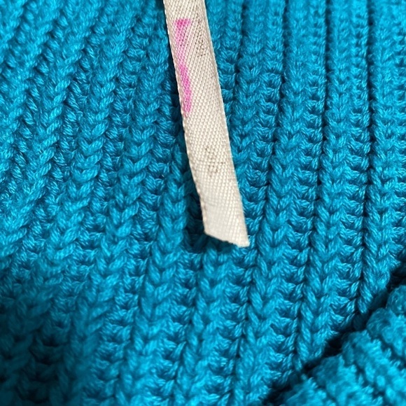 Free People Downtown Long Sleeve Asymmetrical Sweater Turquoise Dolman Sz S - Picture 13 of 15